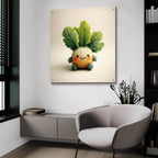 Knitted Emotional Support Lettuce by Ann Klee - 36x36 acrylic wall art in a room