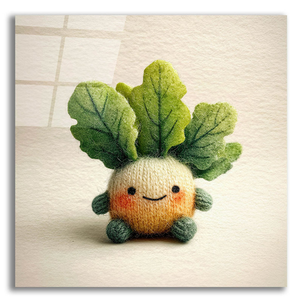 Knitted Emotional Support Lettuce by Ann Klee acrylic glass wall art