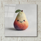 Knitted Emotional Support Pear by Ann Klee - 12x12 acrylic wall art in a room