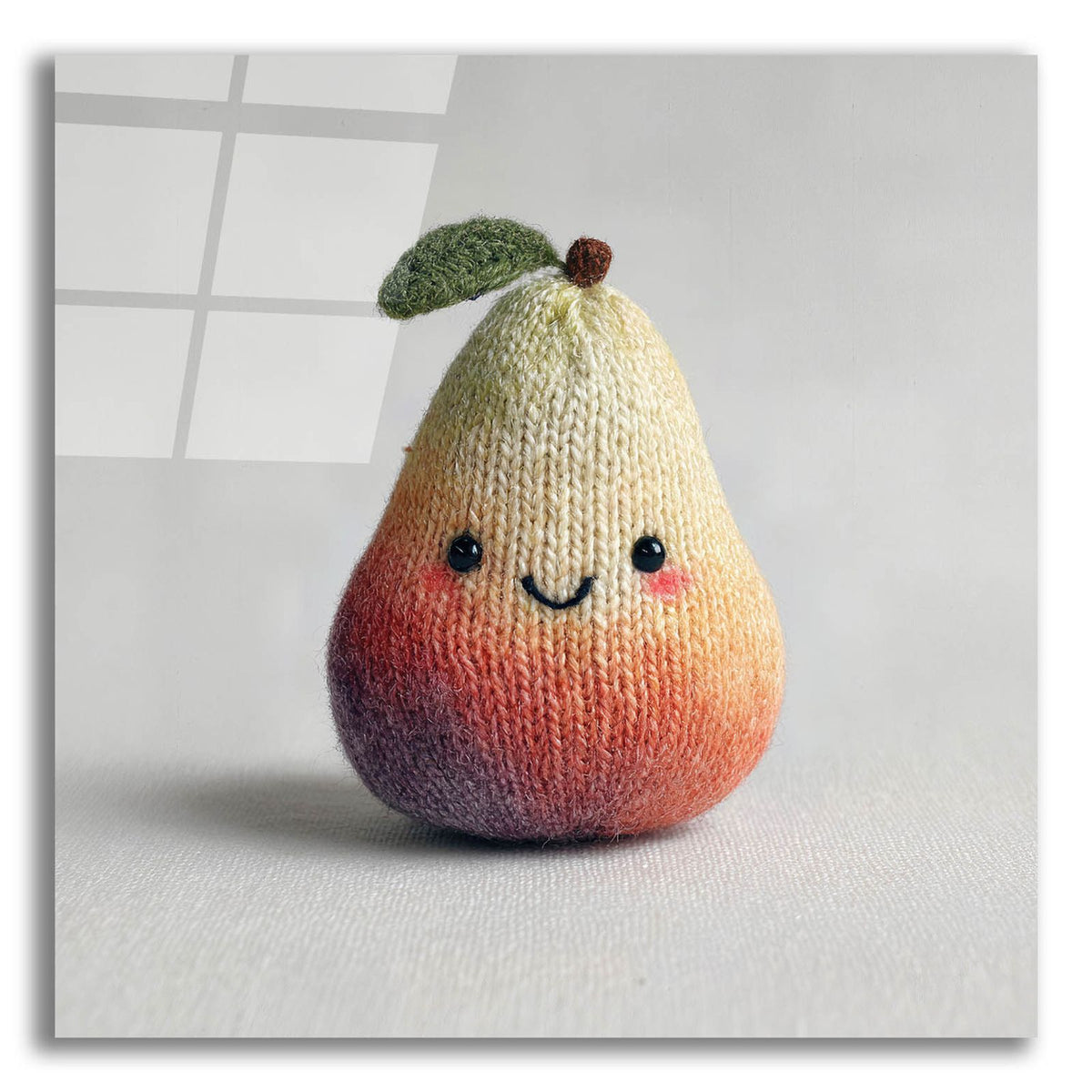 Knitted Emotional Support Pear by Ann Klee acrylic glass wall art