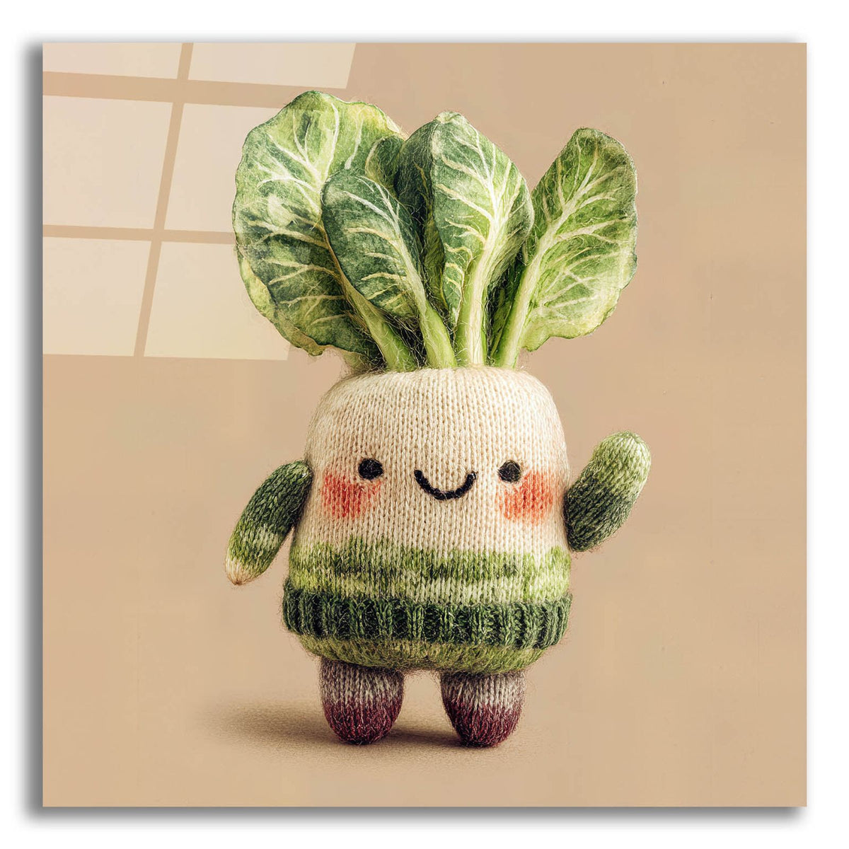 Knitted Emotional Support Vegetable 2 by Ann Klee acrylic glass wall art