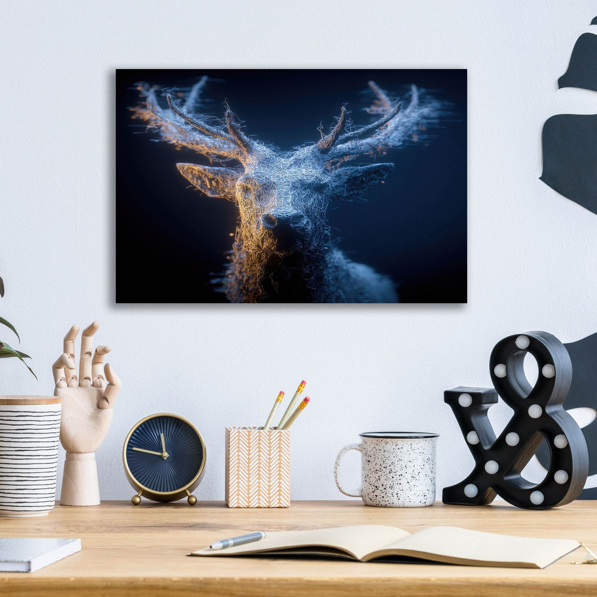 Majestic Moon Deer by Ann Klee - 16x12 acrylic wall art in a room