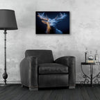 Majestic Moon Deer by Ann Klee - 24x16 acrylic wall art in a room