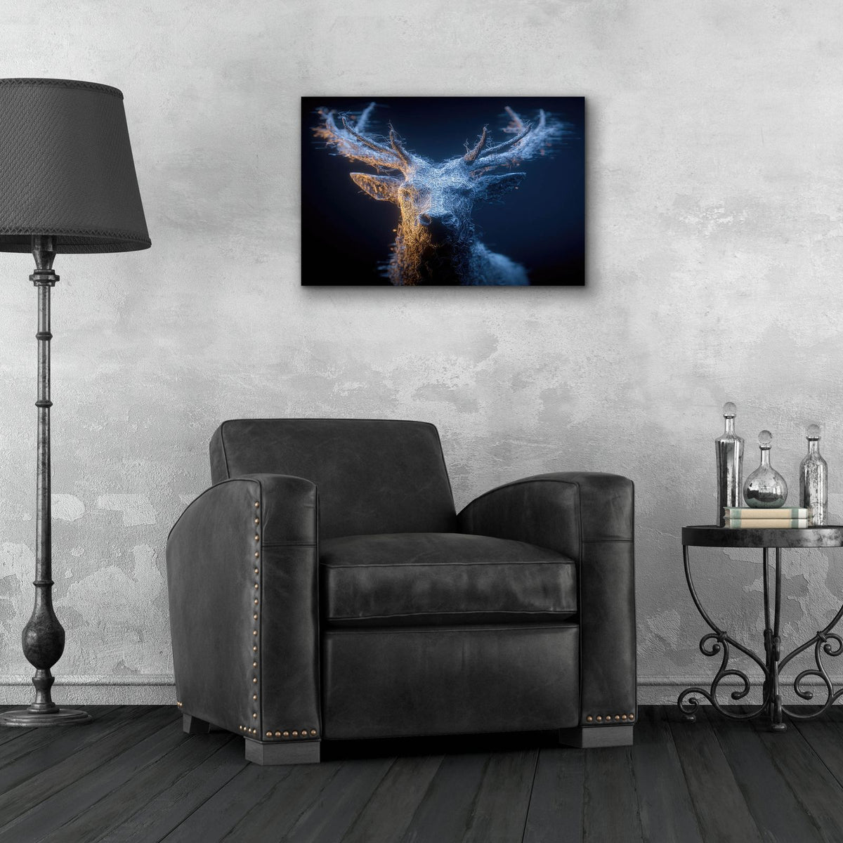 Majestic Moon Deer by Ann Klee - 24x16 acrylic wall art in a room