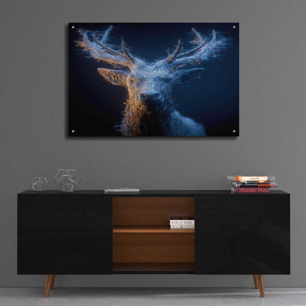 Majestic Moon Deer by Ann Klee - 36x24 acrylic wall art in a room