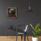 Medieval Queen Of Hearts And Skull 2 by Ann Klee - 24x24 acrylic wall art in a room
