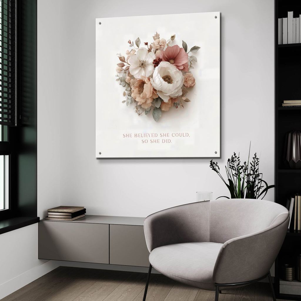 She Believed She Could, So She Did by Ann Klee - 36x36 acrylic wall art in a room
