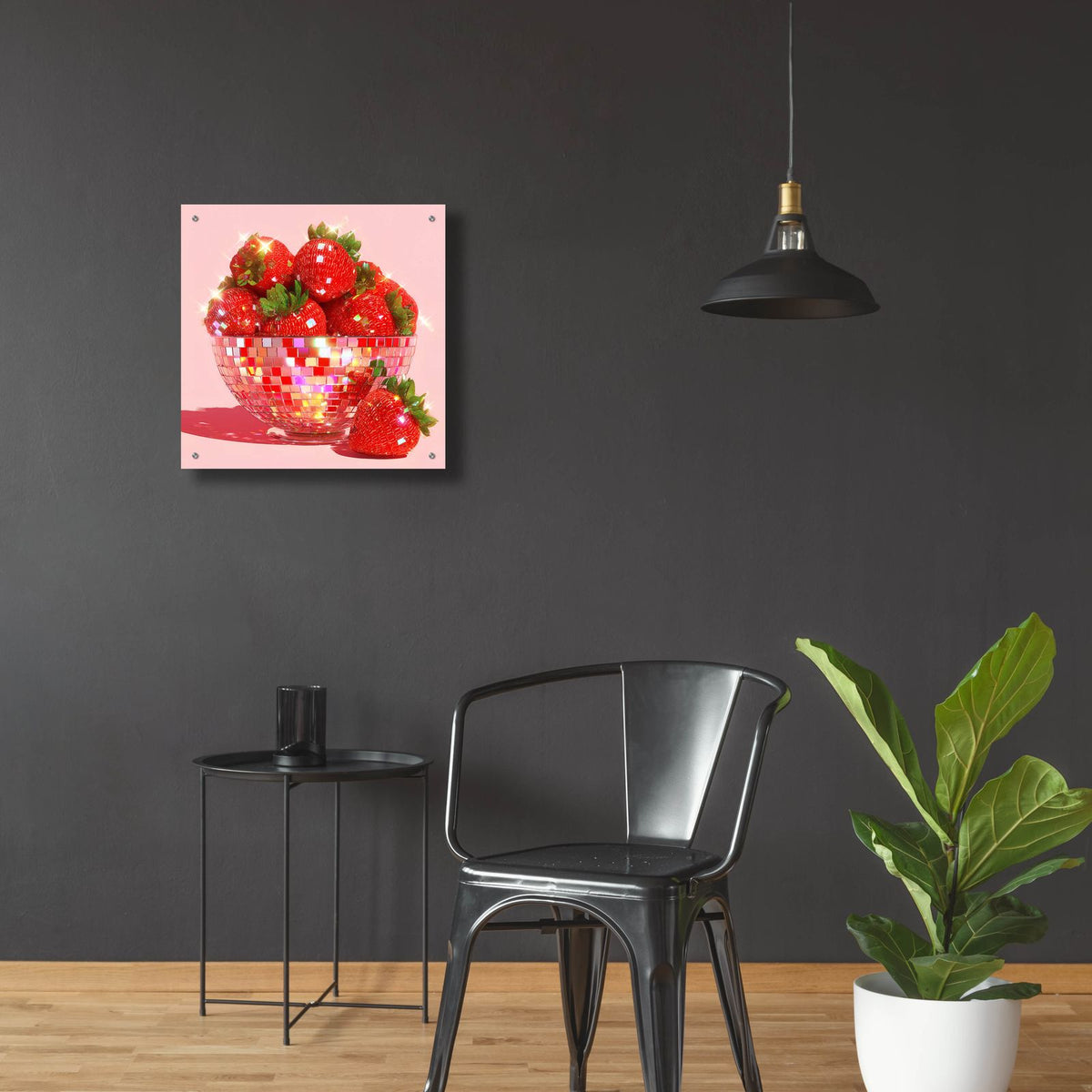 Strawberry Disco by Ann Klee - 24x24 acrylic wall art in a room