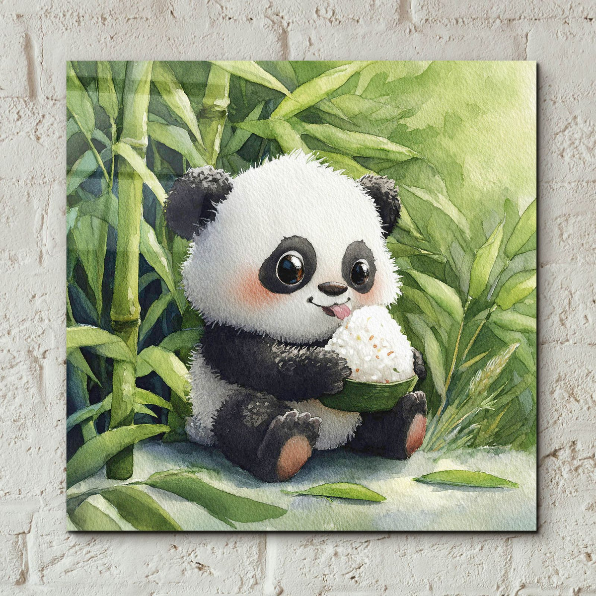 Sushi Panda Love 2 by Ann Klee - 12x12 acrylic wall art in a room