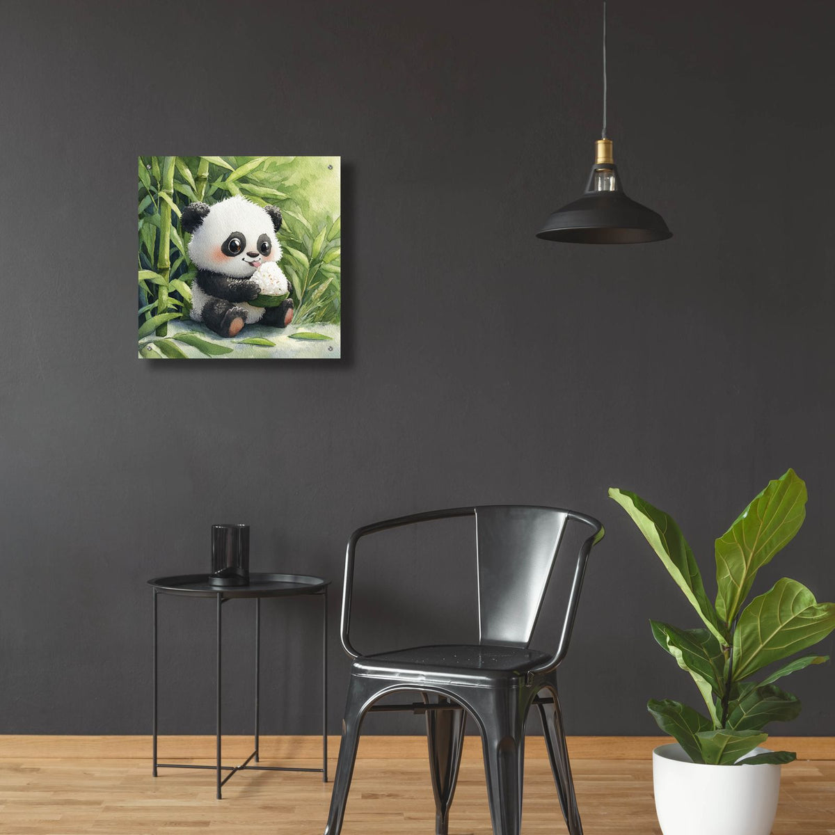 Sushi Panda Love 2 by Ann Klee - 24x24 acrylic wall art in a room
