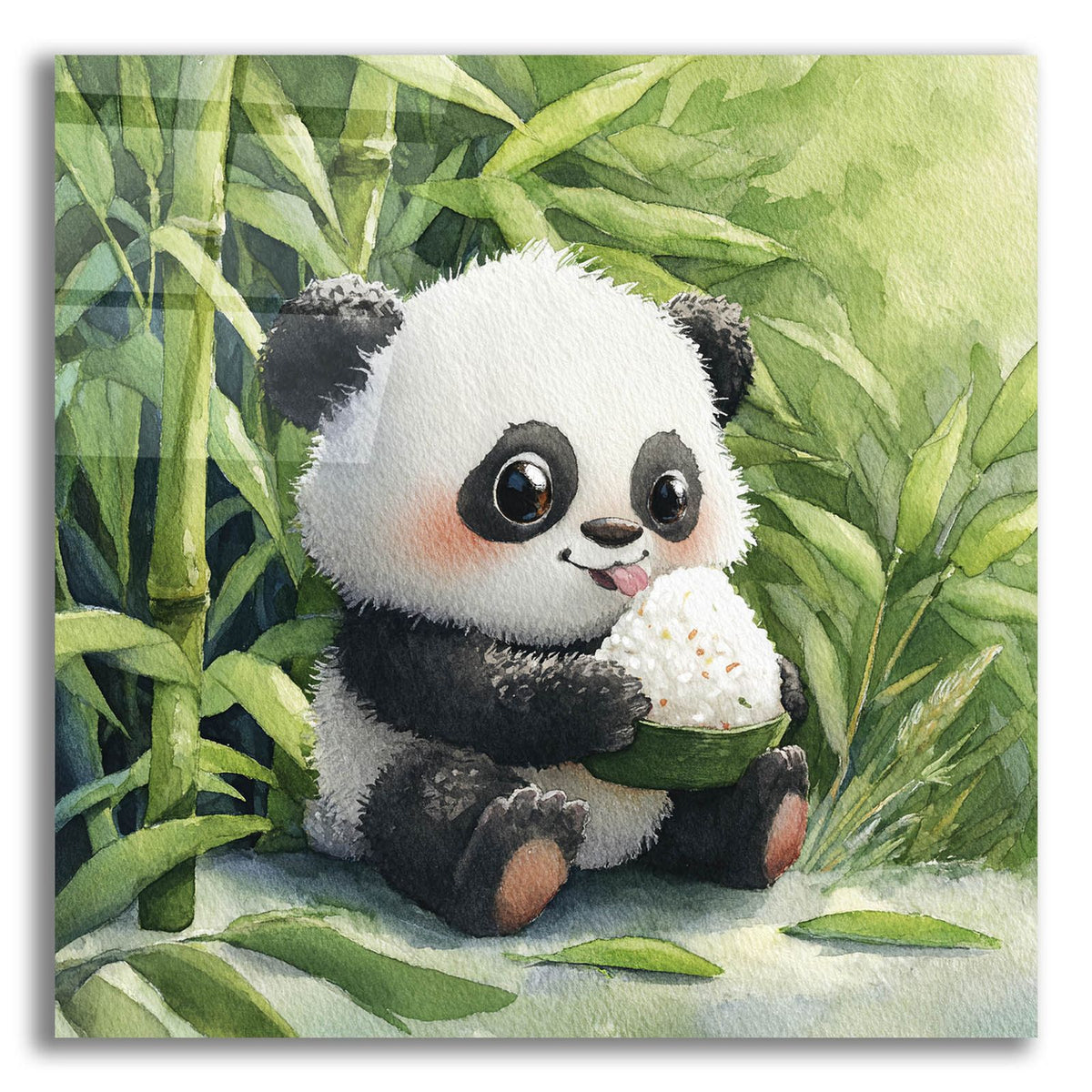 Sushi Panda Love 2 by Ann Klee acrylic glass wall art
