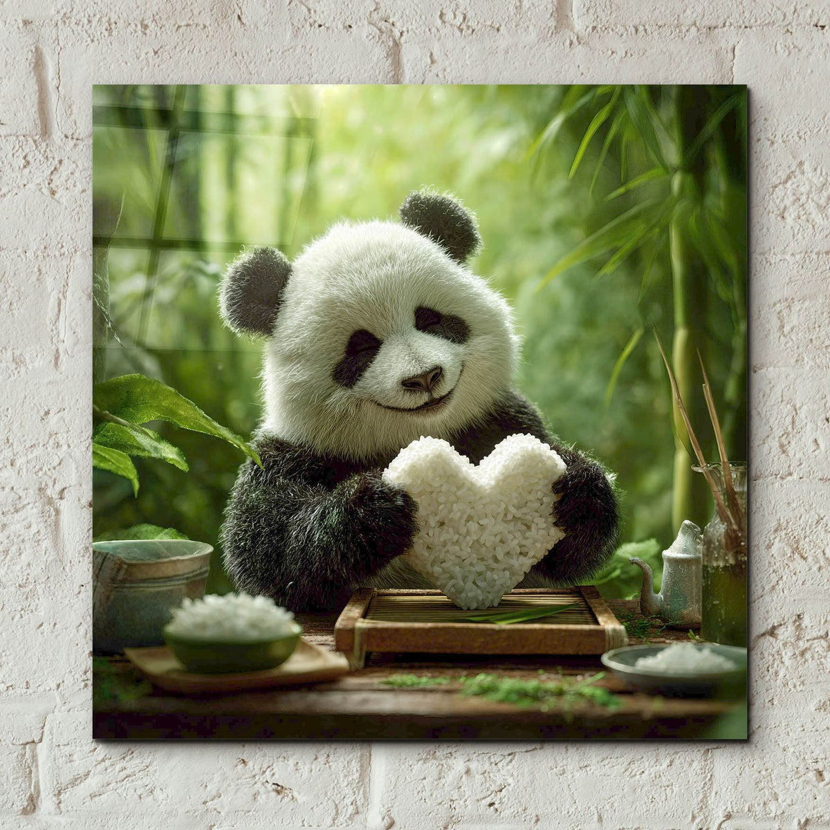 Sushi Panda Love 3 by Ann Klee - 12x12 acrylic wall art in a room