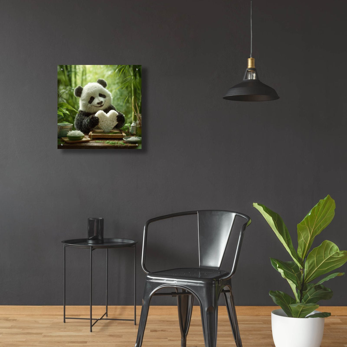 Sushi Panda Love 3 by Ann Klee - 24x24 acrylic wall art in a room