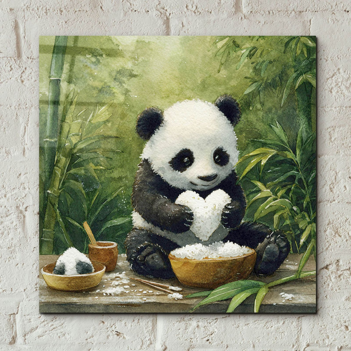 Sushi Panda Love 4 by Ann Klee - 12x12 acrylic wall art in a room