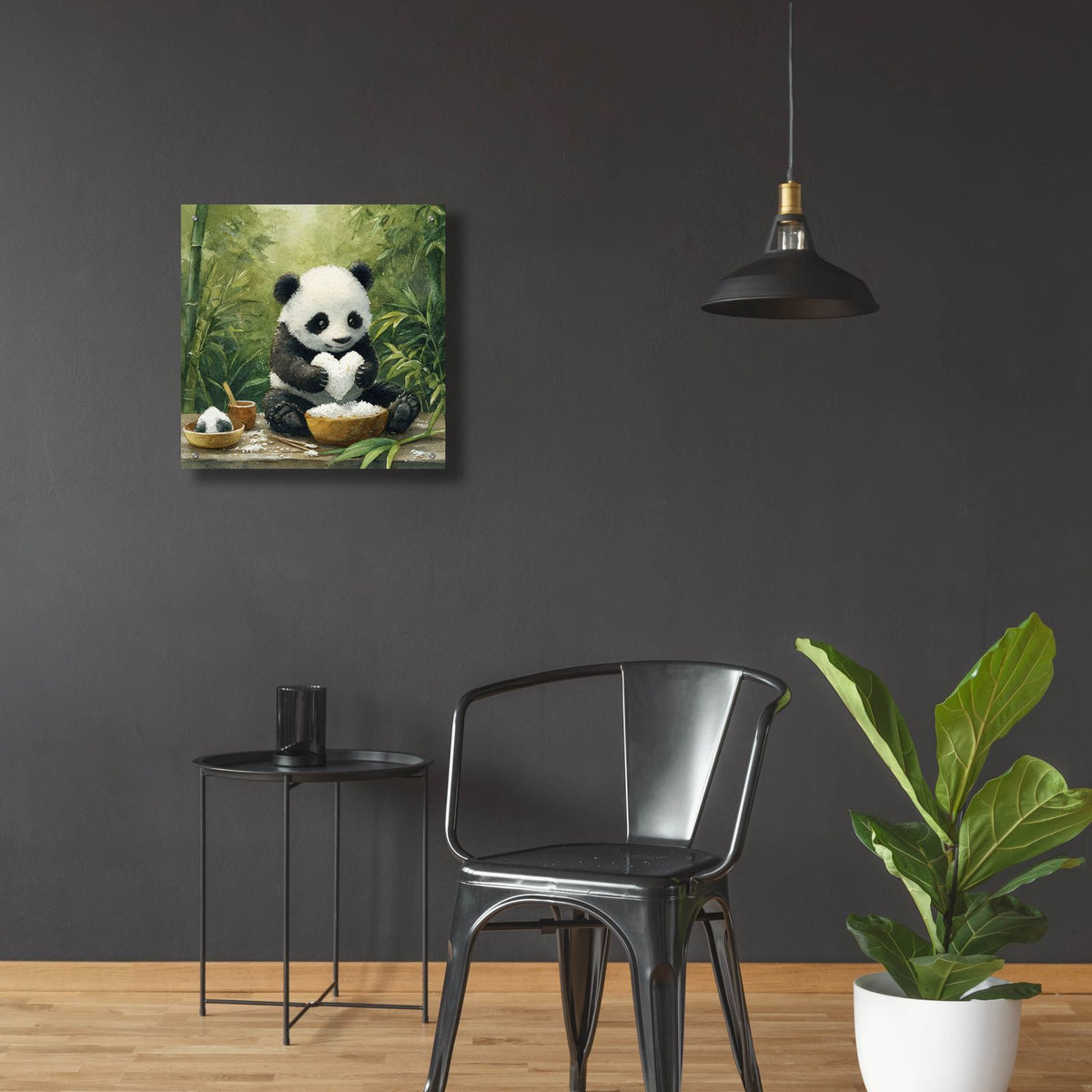 Sushi Panda Love 4 by Ann Klee - 24x24 acrylic wall art in a room