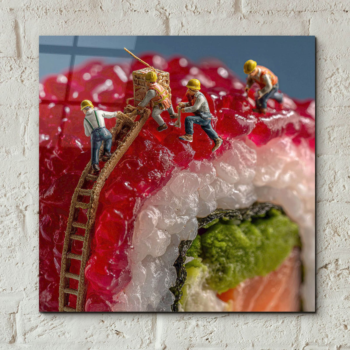 Sushi Workers 2 by Ann Klee - 12x12 acrylic wall art in a room
