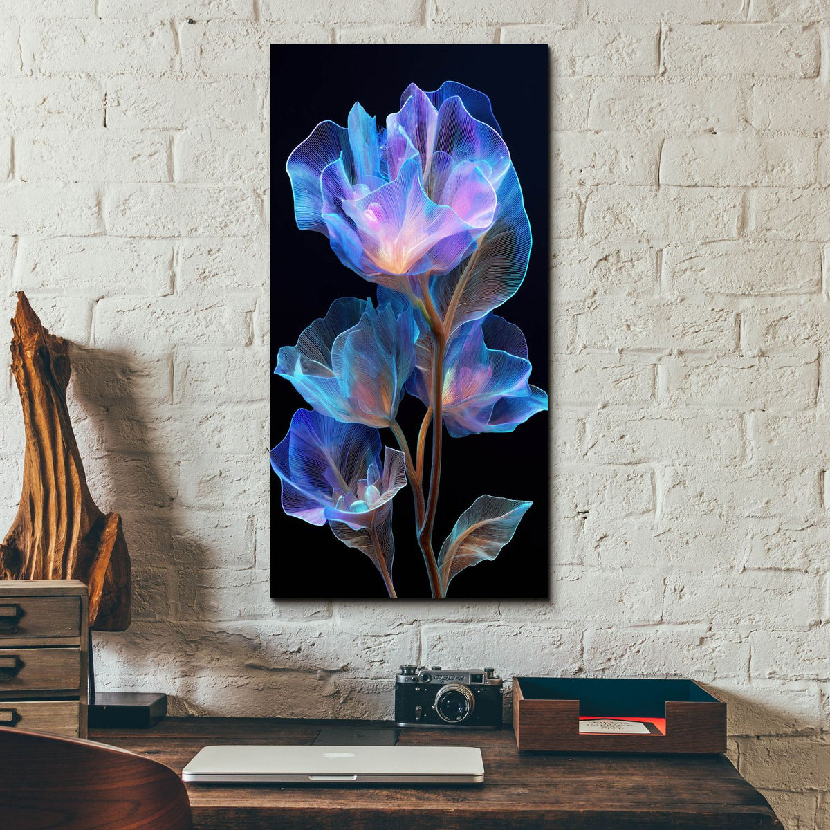 Underwater Flower by Ann Klee - 12x24 acrylic wall art in a room