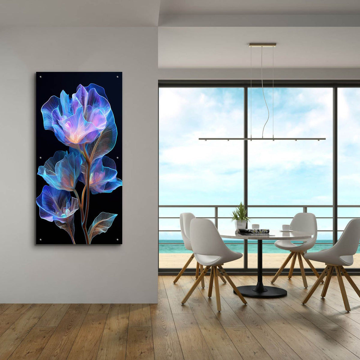 Underwater Flower by Ann Klee - 24x48 acrylic wall art in a room
