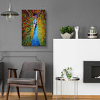 Colorful Peacock by Rey Klimt - 16x24 acrylic wall art in a room