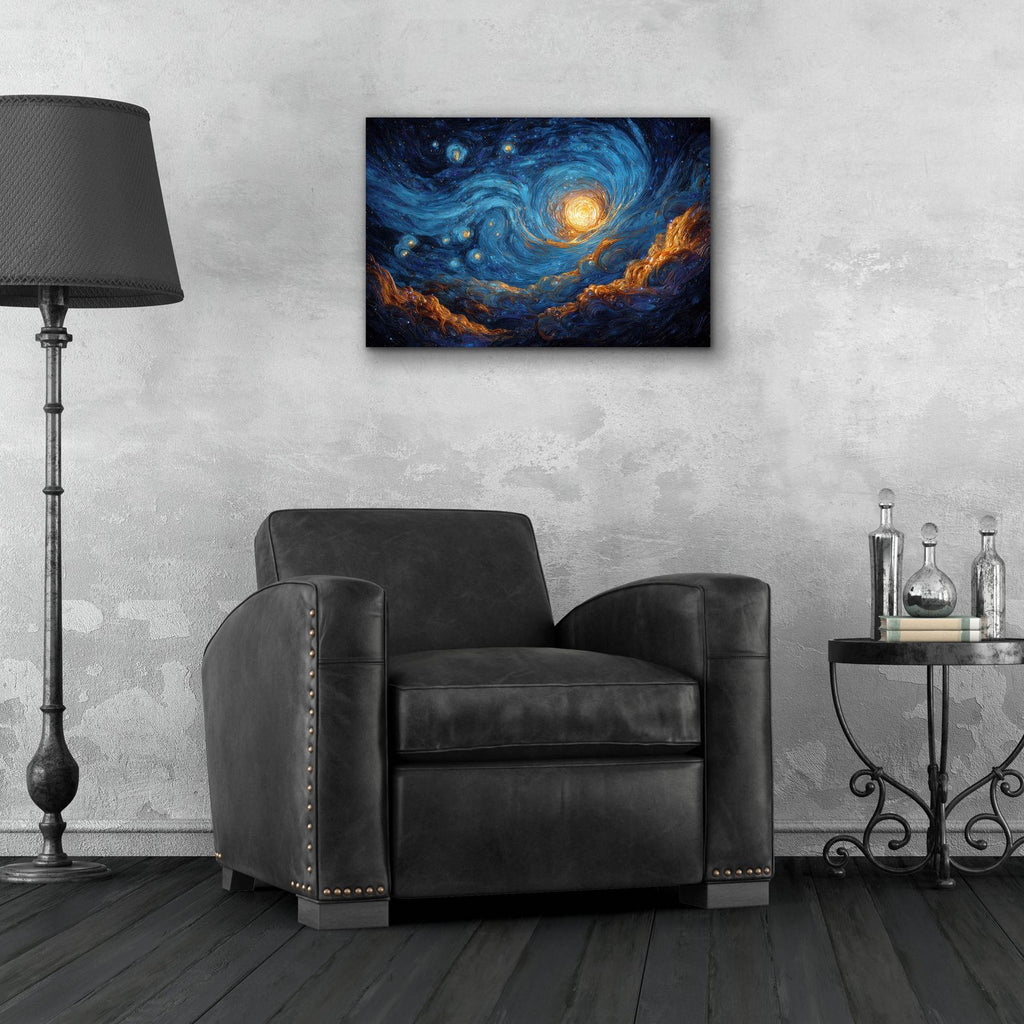 Cosmic Starry Night by Ann Klee - 24x16 acrylic wall art in a room