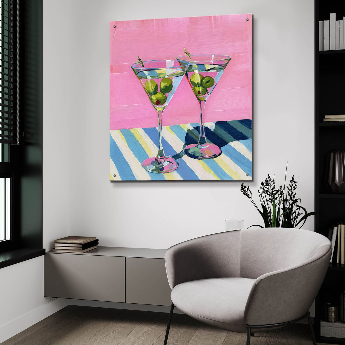 Dry Martini Pop by Ann Klee - 36x36 acrylic wall art in a room