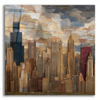 Newspaper Collage Chicago 3 by Ann Klee acrylic glass wall art