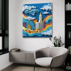 Paper Cut Chicago 2 by Ann Klee - 36x36 acrylic wall art in a room