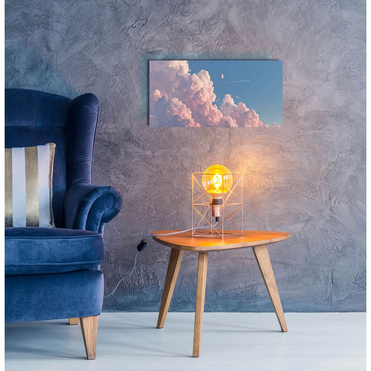 Cotton Sky by Ann Klee - 24x12 acrylic wall art in a room