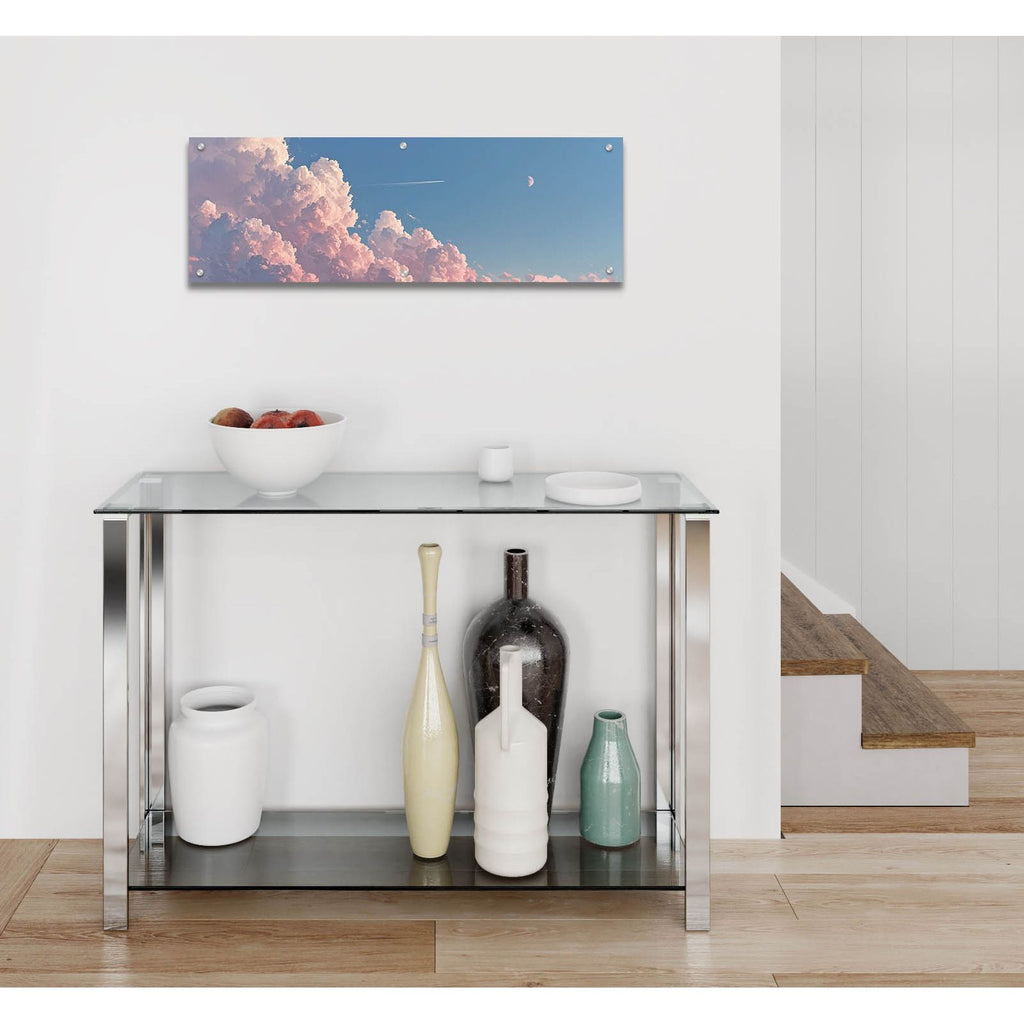 Cotton Sky Panorama by Ann Klee - 36x12 acrylic wall art in a room
