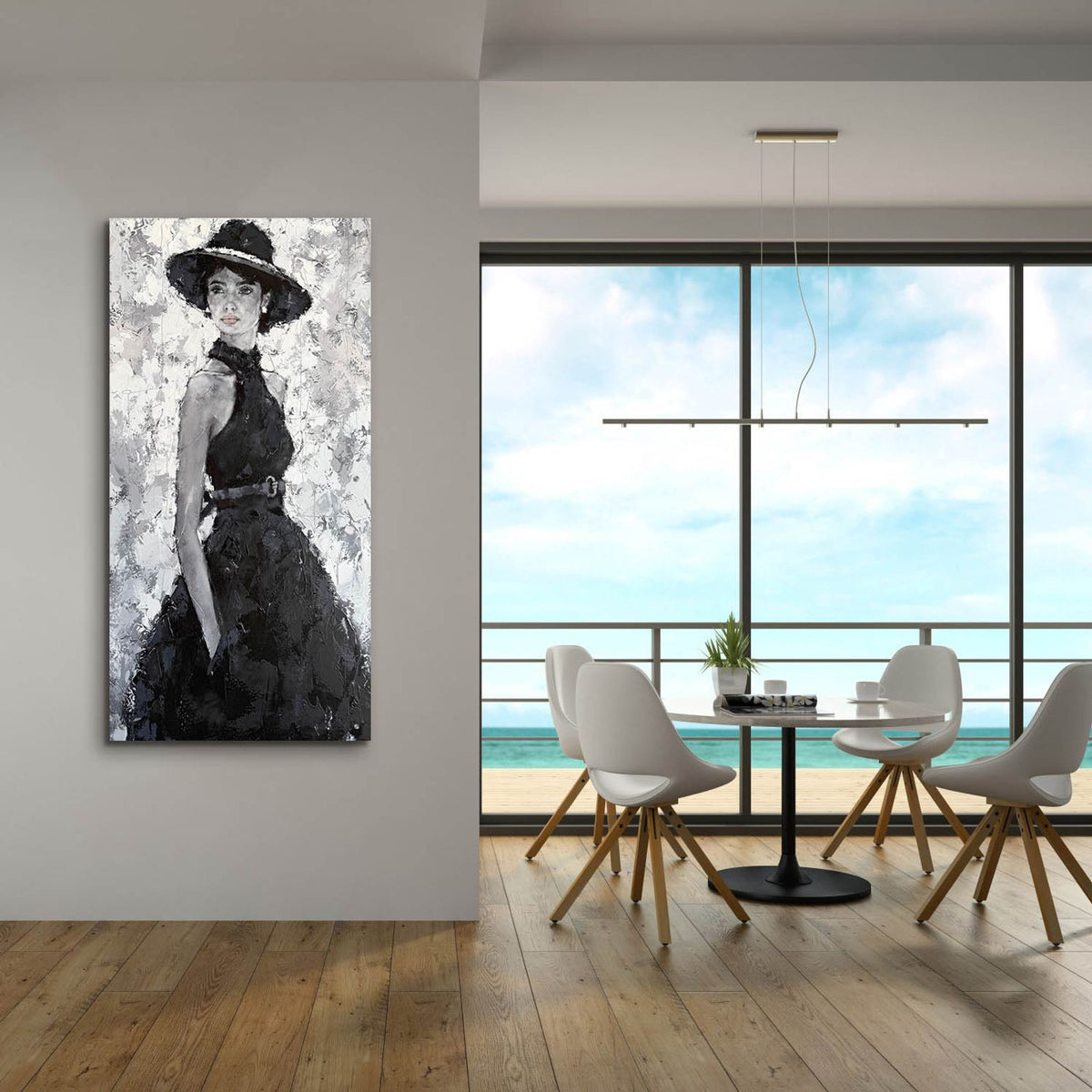 Poised by Alexander Gunin - 24x48 acrylic wall art in a room