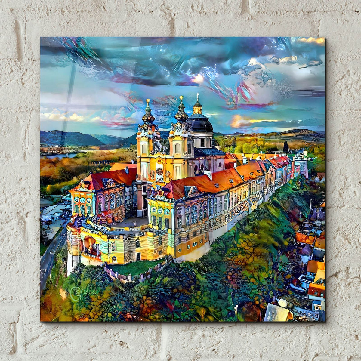 Austria Stift Melk by Pedro Gavidia - 12x12 acrylic wall art in a room