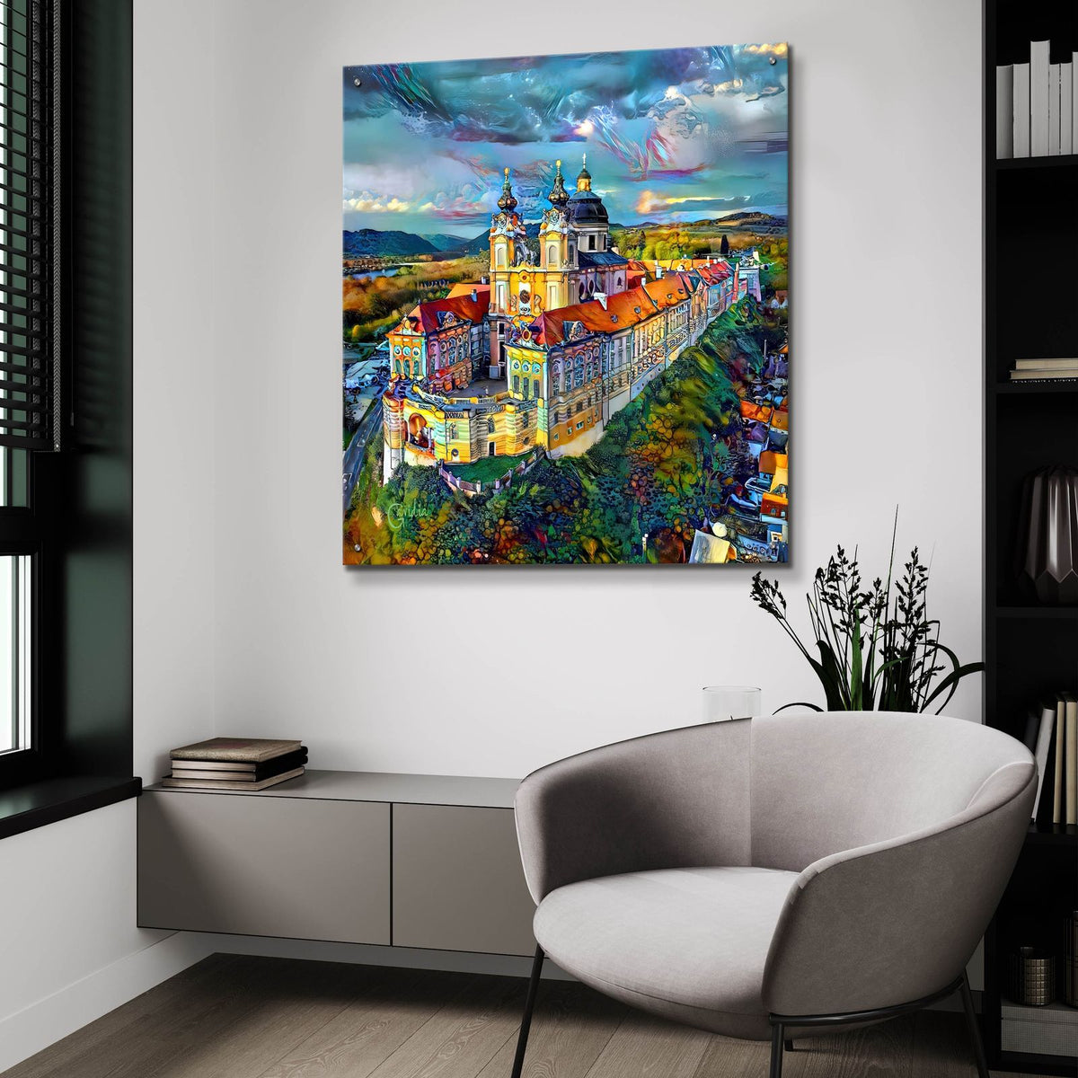 Austria Stift Melk by Pedro Gavidia - 36x36 acrylic wall art in a room