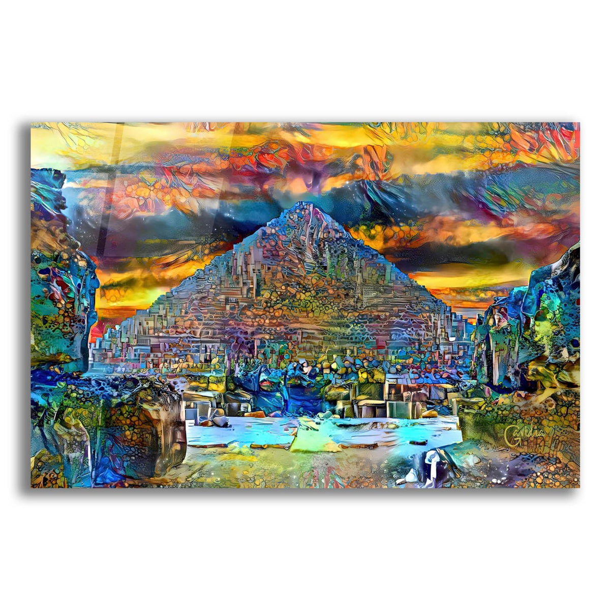 Egypt Giza Great Pyramid At Sunset by Pedro Gavidia acrylic glass wall art