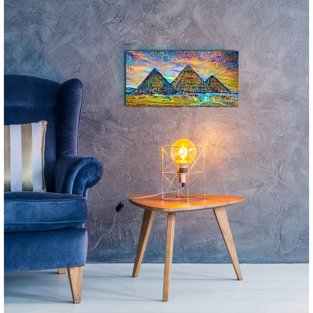 Egypt Giza Pyramids 2025 by Pedro Gavidia - 24x12 acrylic wall art in a room