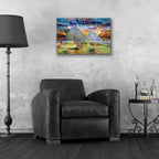 Egypt Giza Pyramids At Night by Pedro Gavidia - 24x16 acrylic wall art in a room
