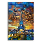 France Paris Tower Eiffel Orange Clouds by Pedro Gavidia acrylic glass wall art
