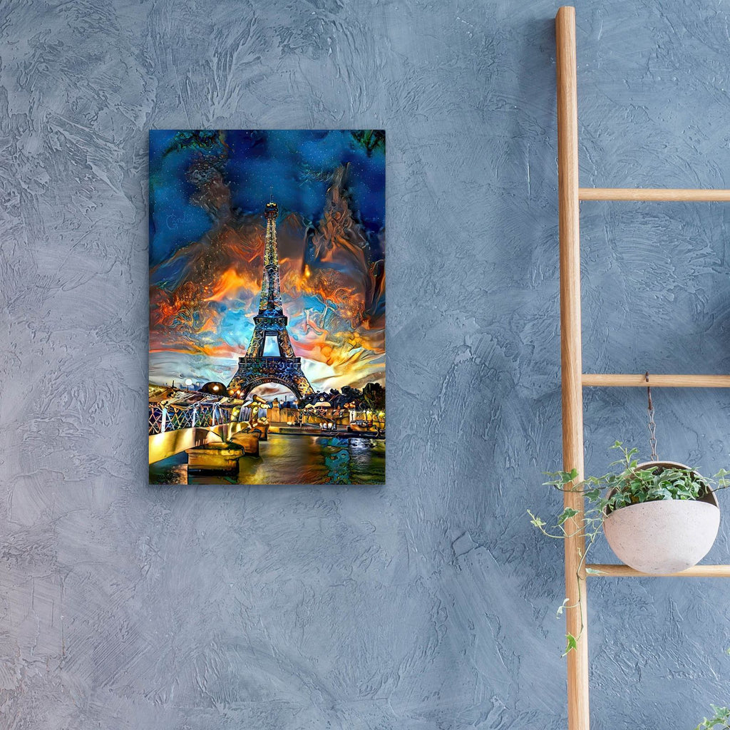 France Paris Tower Eiffel Red Clouds by Pedro Gavidia - 16x24 acrylic wall art in a room
