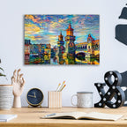 Germany Berlin Oberbaum Bridge Oberbaumbrucke by Pedro Gavidia - 16x12 acrylic wall art in a room