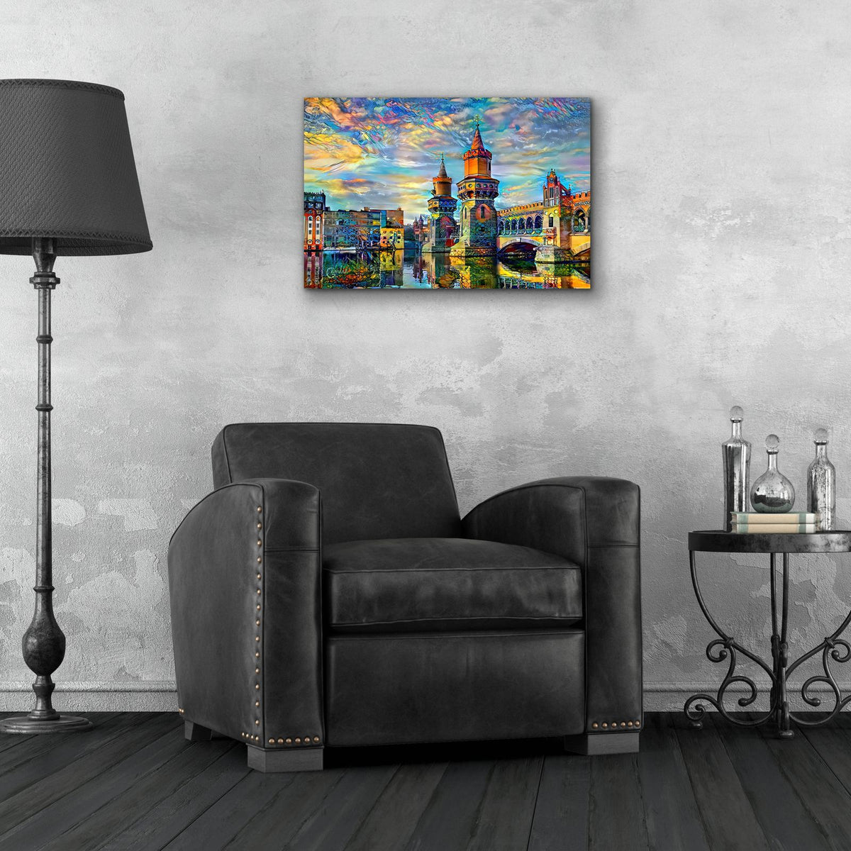 Germany Berlin Oberbaum Bridge Oberbaumbrucke by Pedro Gavidia - 24x16 acrylic wall art in a room