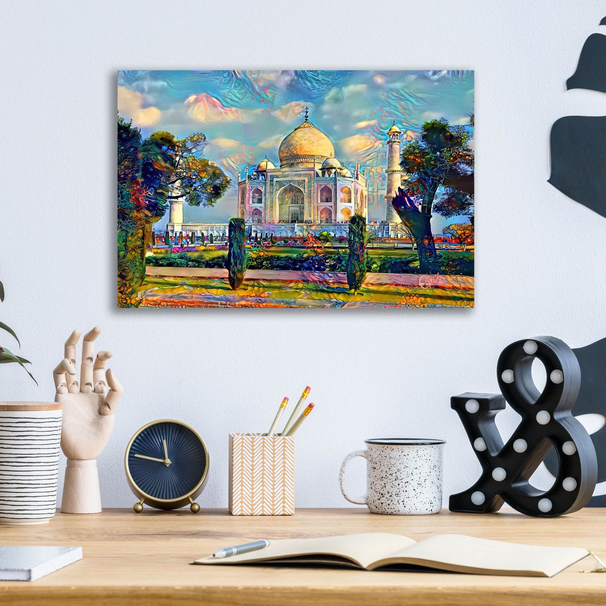 India Agra Taj Mahal 2025 by Pedro Gavidia - 16x12 acrylic wall art in a room