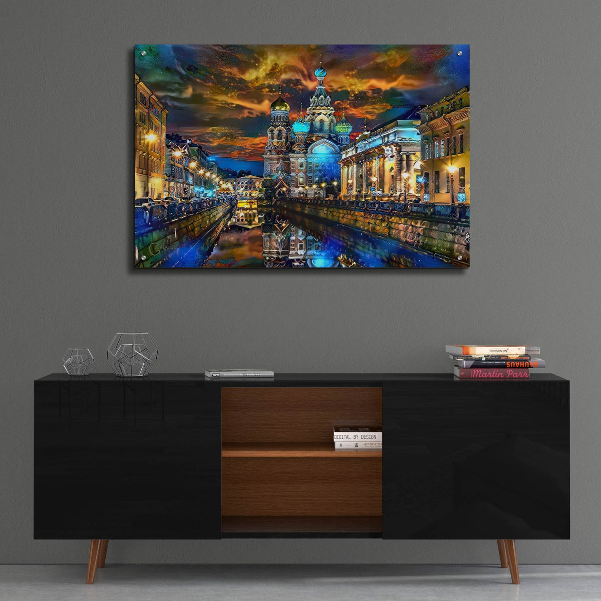 Russia Saint Petersburg Church Of The Savior by Pedro Gavidia - 36x24 acrylic wall art in a room