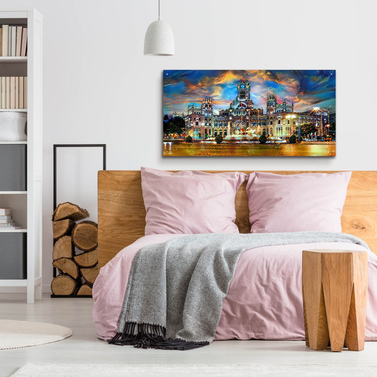 Spain Madrid City Hall Ayuntamiento At Sunset by Pedro Gavidia - 48x24 acrylic wall art in a room