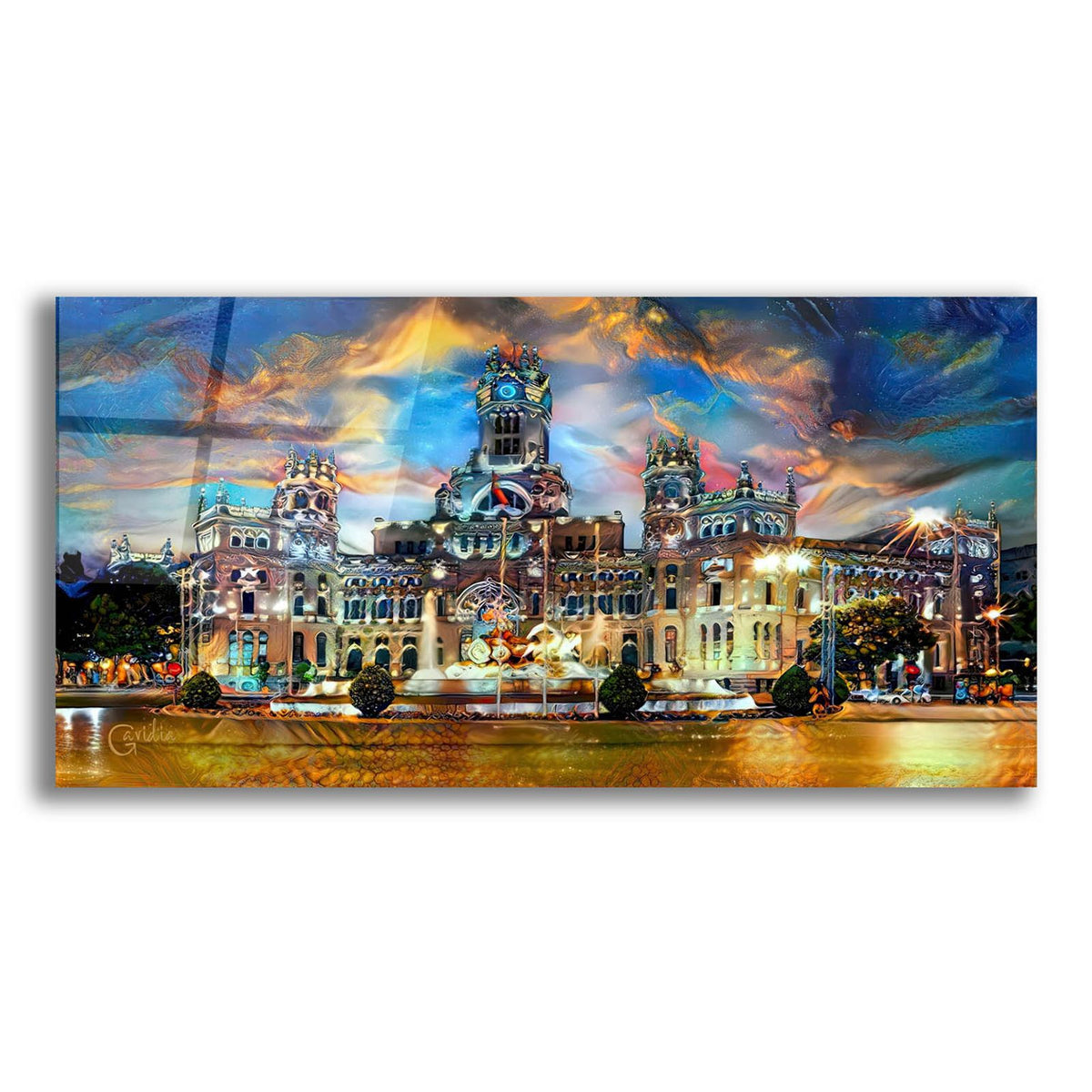 Spain Madrid City Hall Ayuntamiento At Sunset by Pedro Gavidia acrylic glass wall art