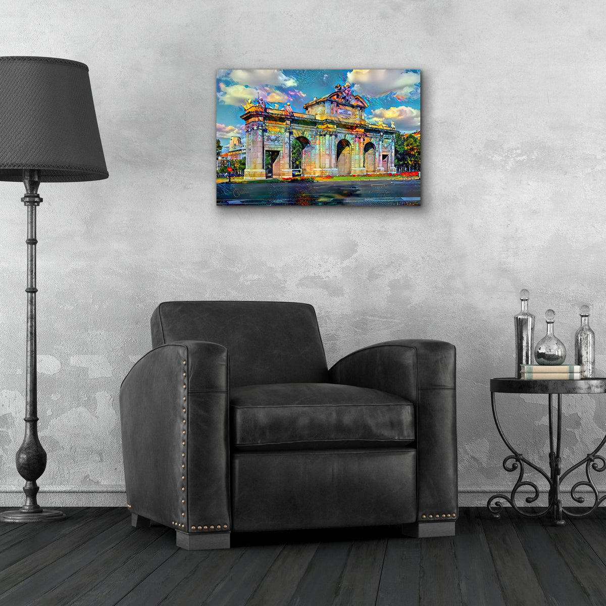 Spain Madrid Puerta De Alcala by Pedro Gavidia - 24x16 acrylic wall art in a room