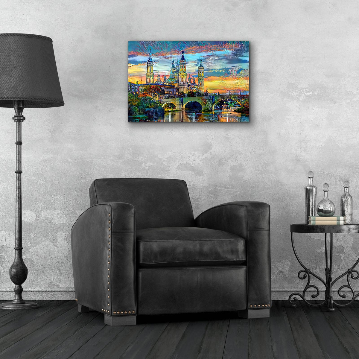 Spain Zaragoza Aragon Basilica Of Our Lady Of The Pillar by Pedro Gavidia - 24x16 acrylic wall art in a room