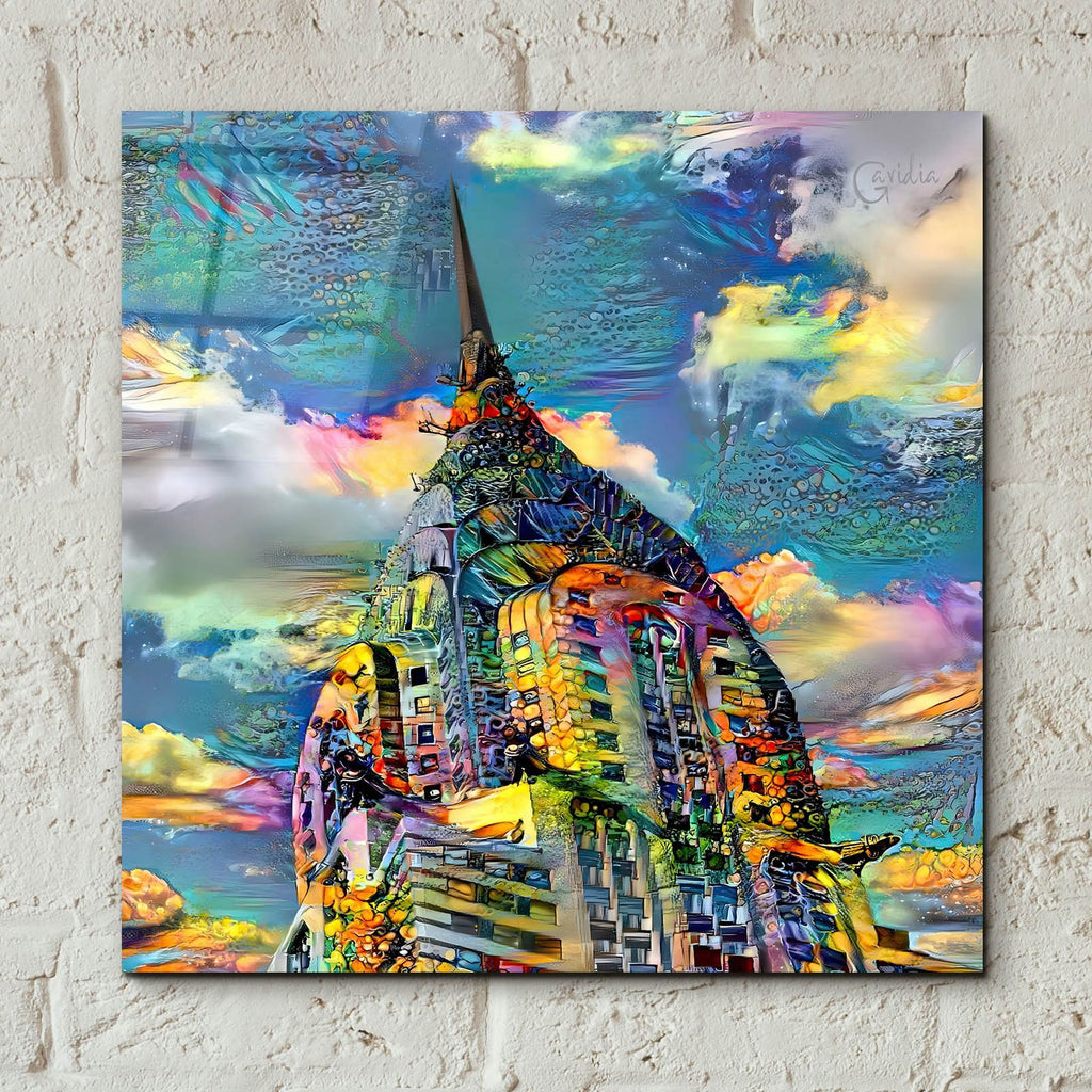 Usa New York Chrysler Building 2025 Left by Pedro Gavidia - 12x12 acrylic wall art in a room