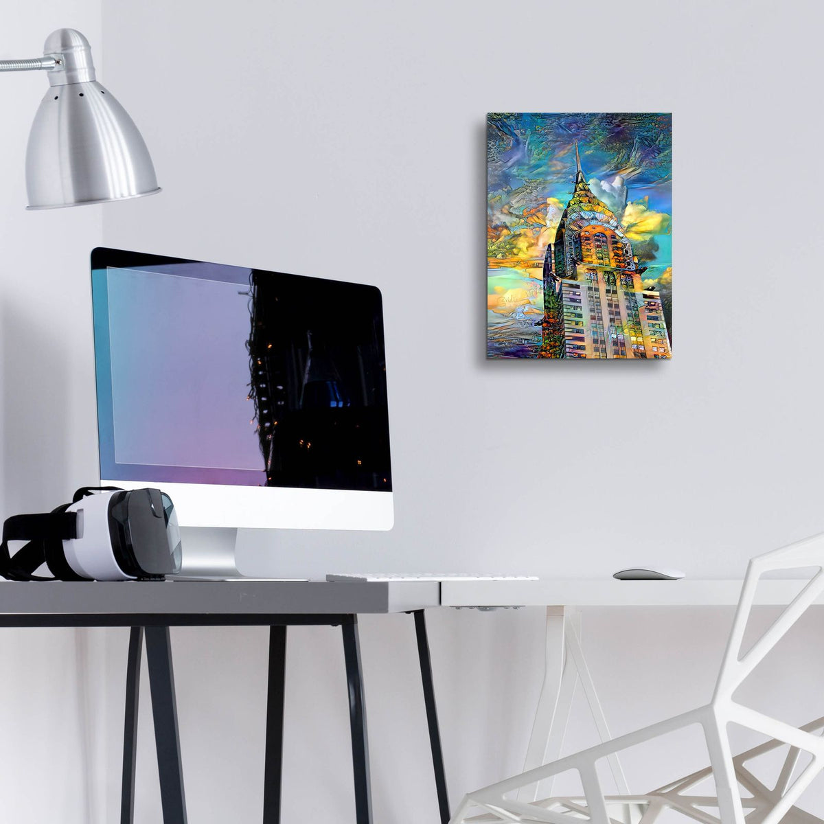 Usa New York Chrysler Building 2025 Right by Pedro Gavidia - 12x16 acrylic wall art in a room