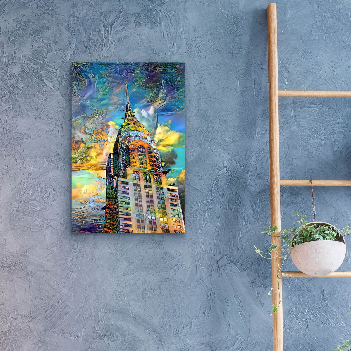 Usa New York Chrysler Building 2025 Right by Pedro Gavidia - 16x24 acrylic wall art in a room