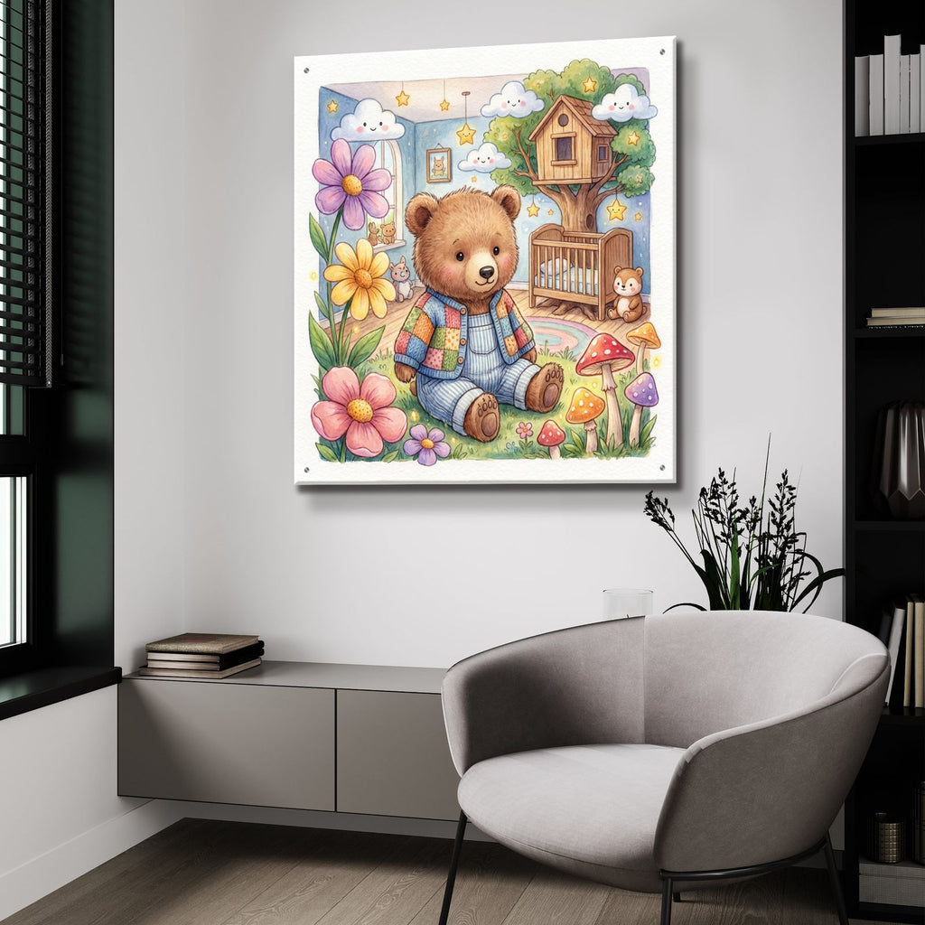 Cute Baby Bear by Ann Klee - 36x36 acrylic wall art in a room
