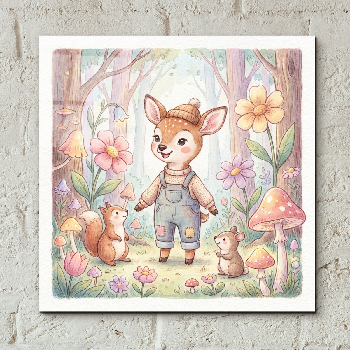 Cute Baby Deer by Ann Klee - 12x12 acrylic wall art in a room